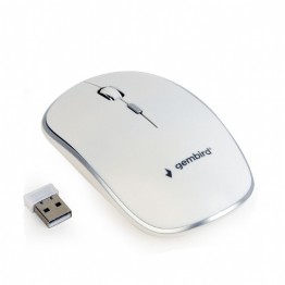 Mouse wireless Gembird MUSW-4B-01-W, USB Nano receiver, 1600 DPI, Alb